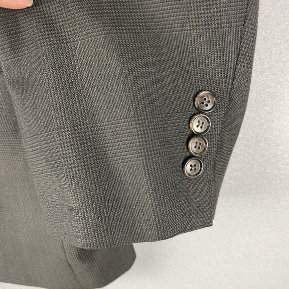 Kilburne and Finch Mens 2 Piece Suit Blazer 43R Brown Gray Plaid Pants 34x28 - Picture 6 of 16